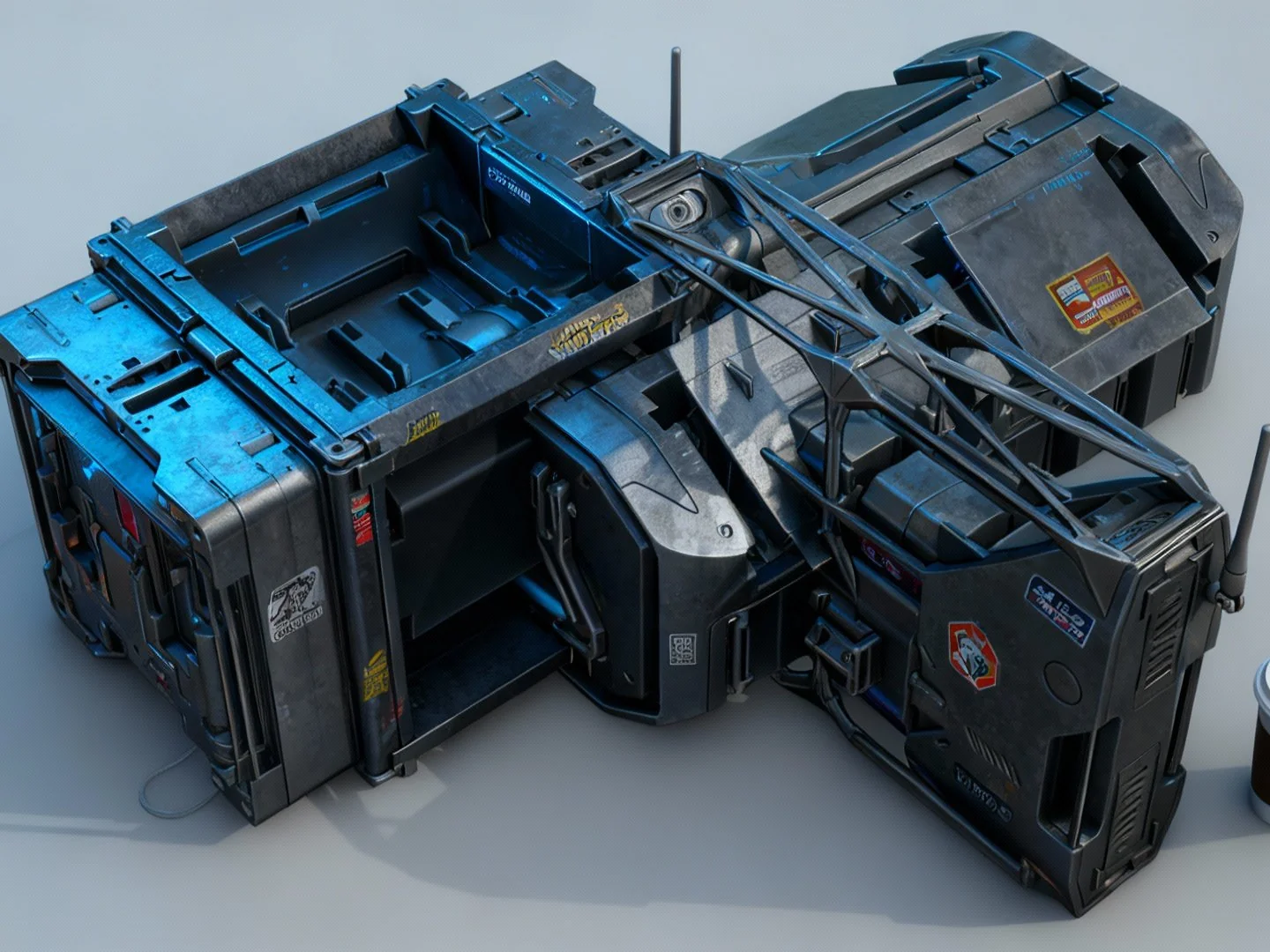 Same hauler with materials and detail applied
